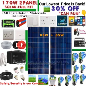 170w 2panel Solar System Full Lit