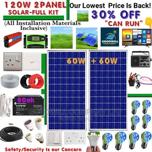 120w 2panel Solar System Full Kit