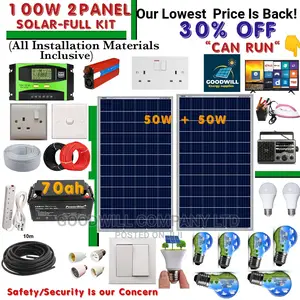 100w 2panel Solar System Full Kit