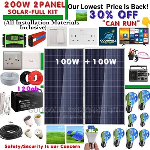 200w 2panel Solar System Full Kit