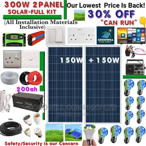 300w 2panel Solar System Full Kit