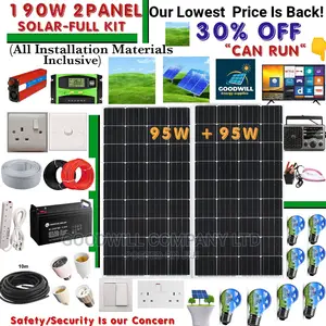 190w 2panel Solar System Full Kit