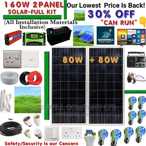 160w 2panel Solar System Full Kit