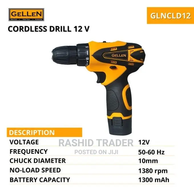 Gellen Cordless Drill 12V Screw Driver With Torque