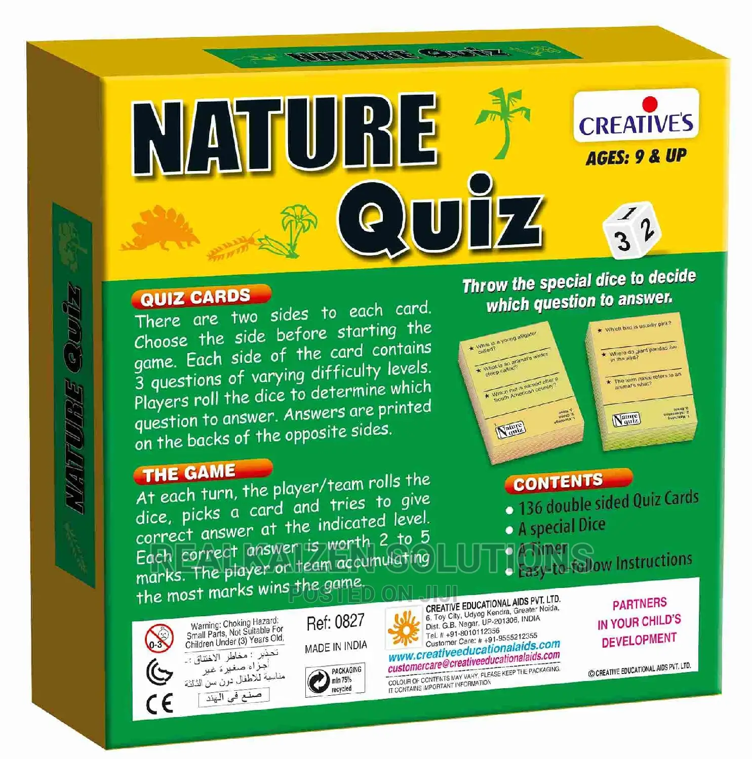 CREATIVES Educational Nature Quiz Board Game