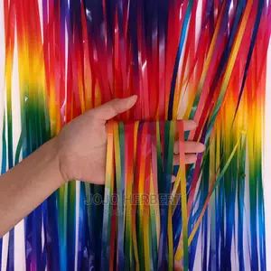 Tinsel Metallic Foil Fringe Curtains Backd