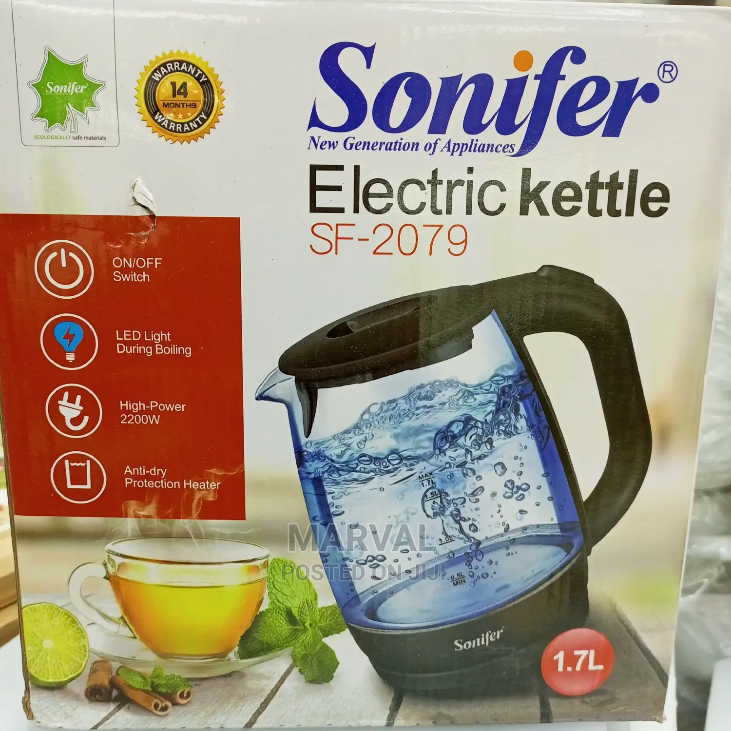 Glass Cordless Electric Water Kettle(Sonifer)