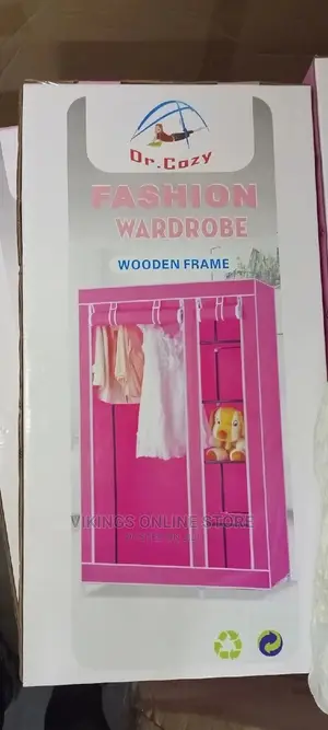 2 Column Wooden Frame Wardrobe