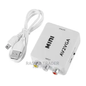 Mini AV to VGA Video Converter HD 720P 1080P White