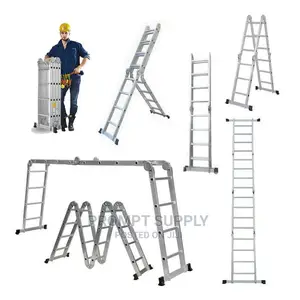 4x4 Multi-Purpose Aluminum Folding Ladder - Silver