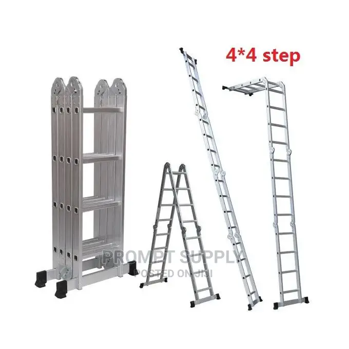 4x4 Multi-Purpose Aluminum Folding Ladder - Silver