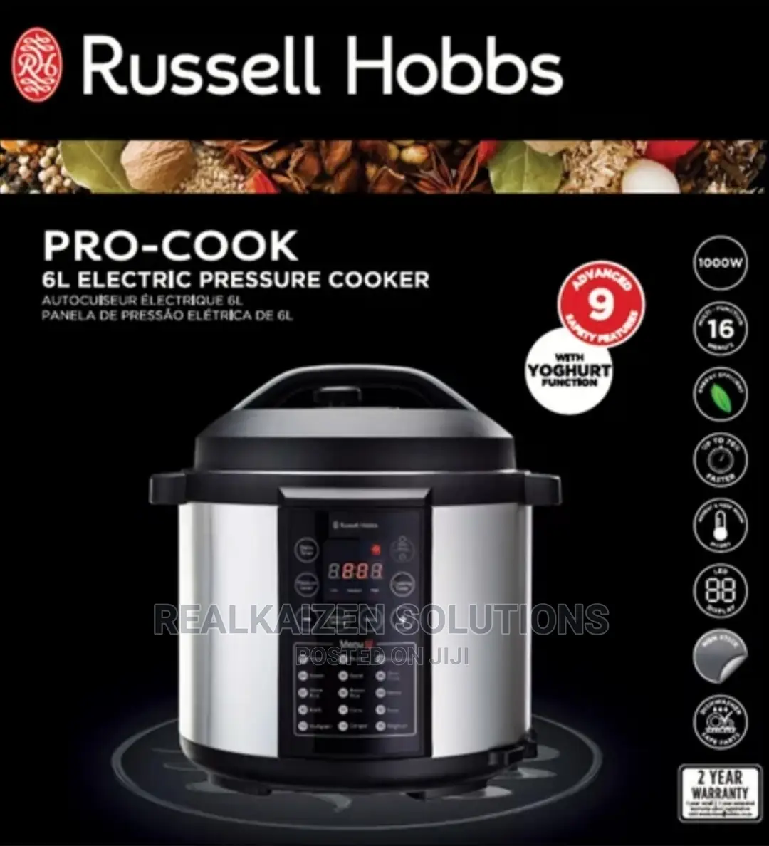RUSSELL HOBBS 6L Pro-Cook Electric Pressure Cooker