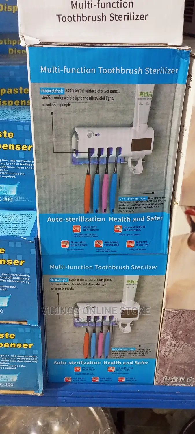 Multifunction Toothbrush Sterilizer and Toothpaste Dispenser