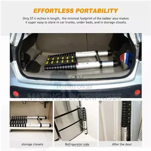 3.8meters Adjustable Telescopic Aluminium Folding Ladder