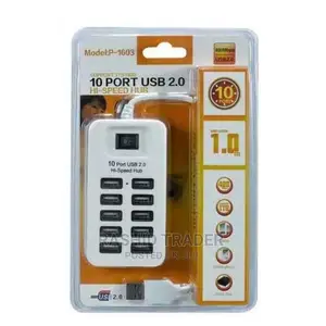 10-Ports USB 2.0 Hi-Speed Hub 10*USB 480mbps-White