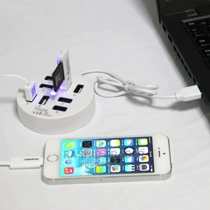 High Speed 8 Ports USB 2.0 Portable Round USB Hub, Length: