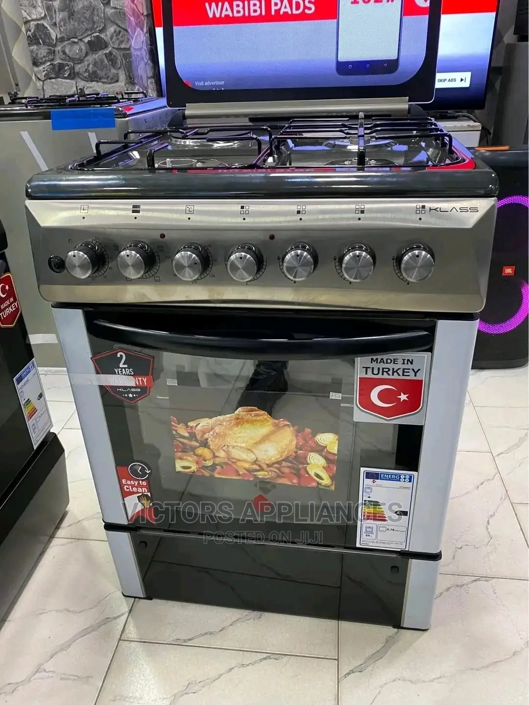 Klass 3gas and 1electric Cooker 60x60cm