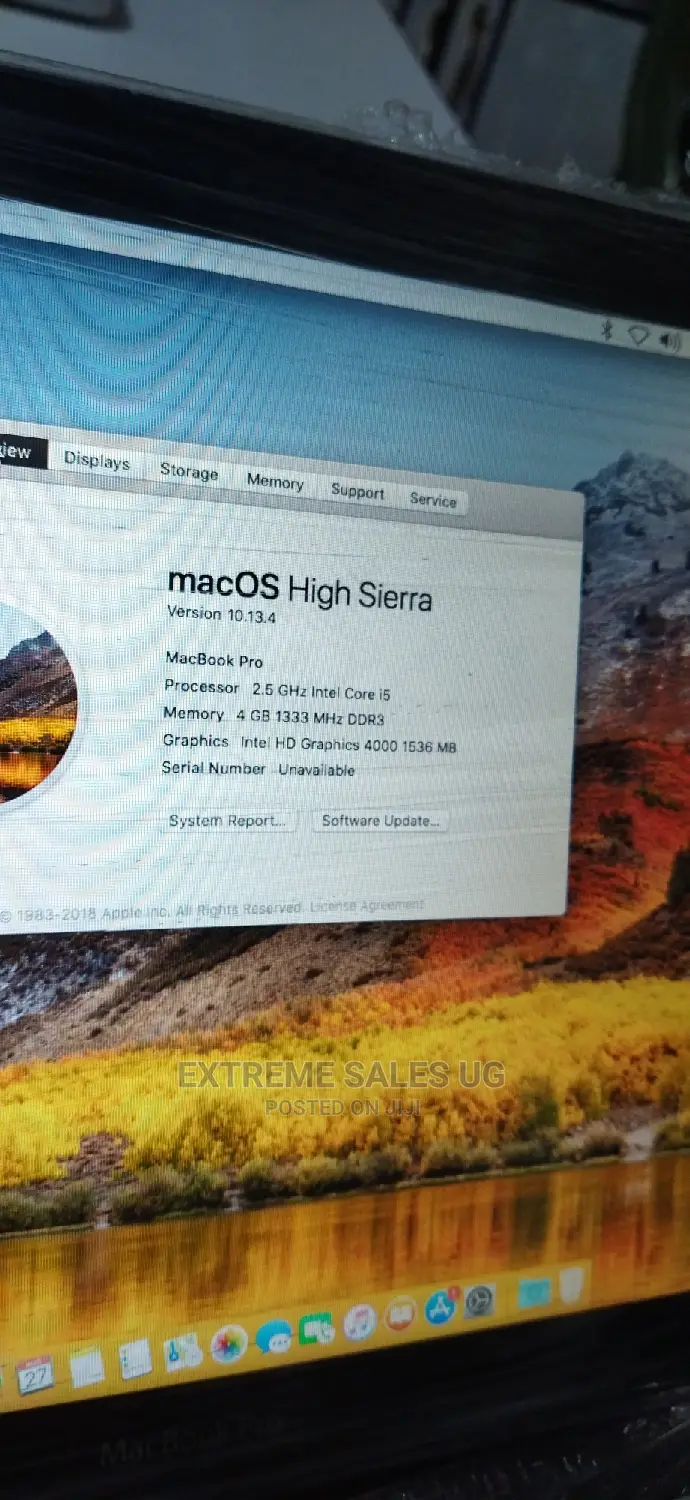 Laptop Apple MacBook Pro 2012 4GB Intel Core I5 HDD 500GB