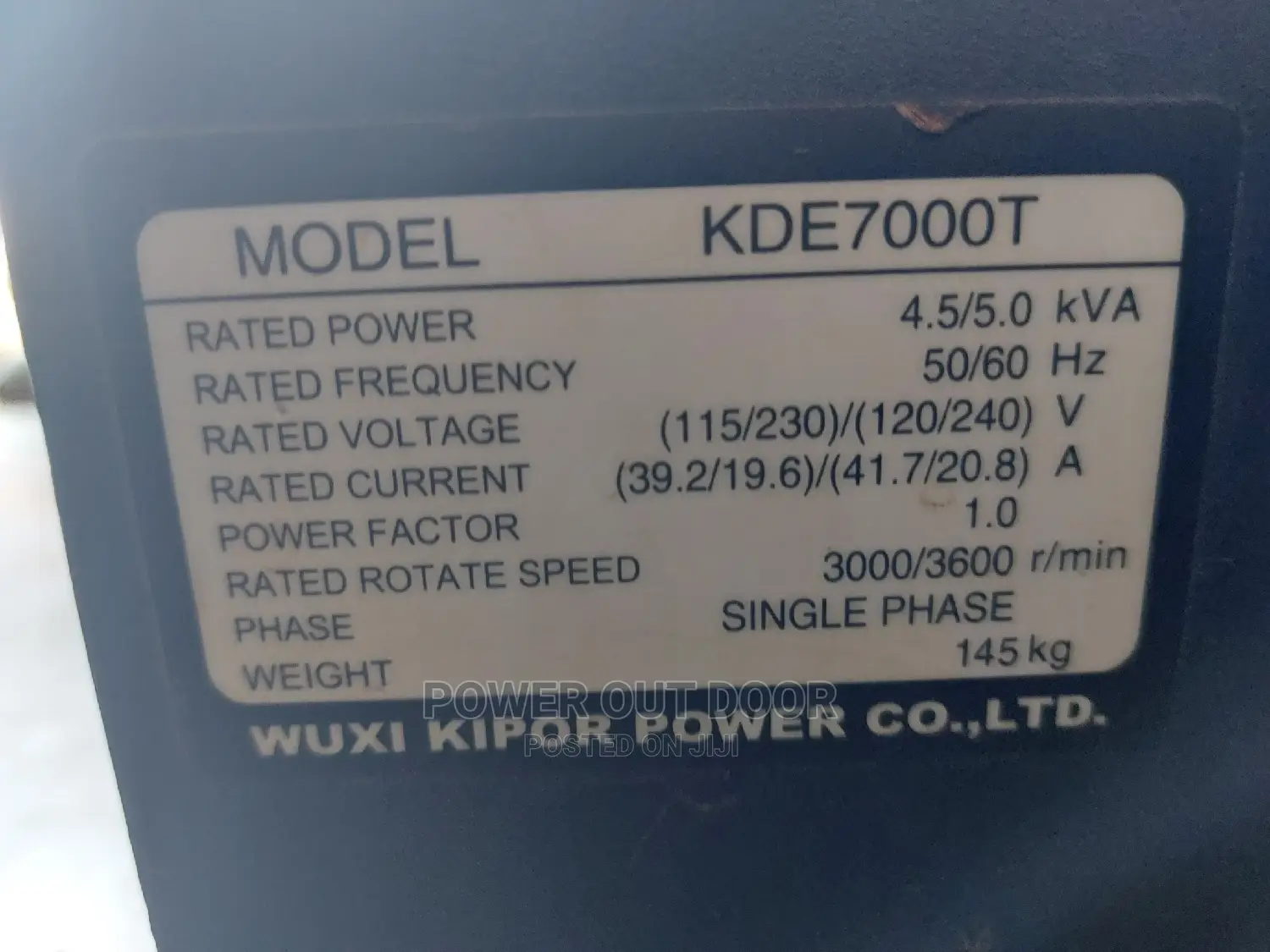 Kipor 6kva Silent DIESEL Generator