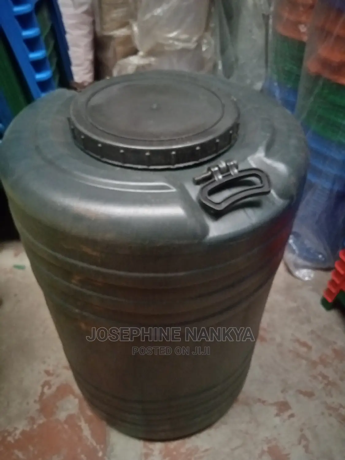 Plastic Water Drum 240 Liters, Black