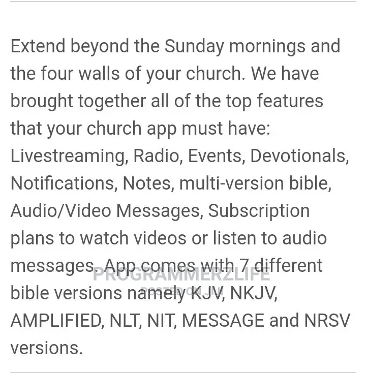 Mychurchapp With Support for Both Android and IOS Platforms.