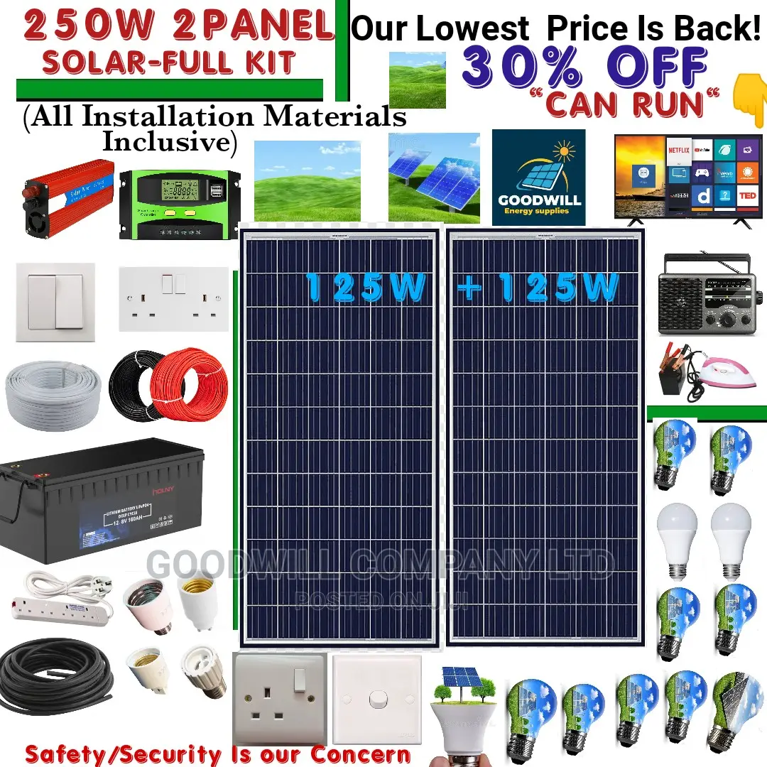 250w Solar Kit Double Panel 125w+125