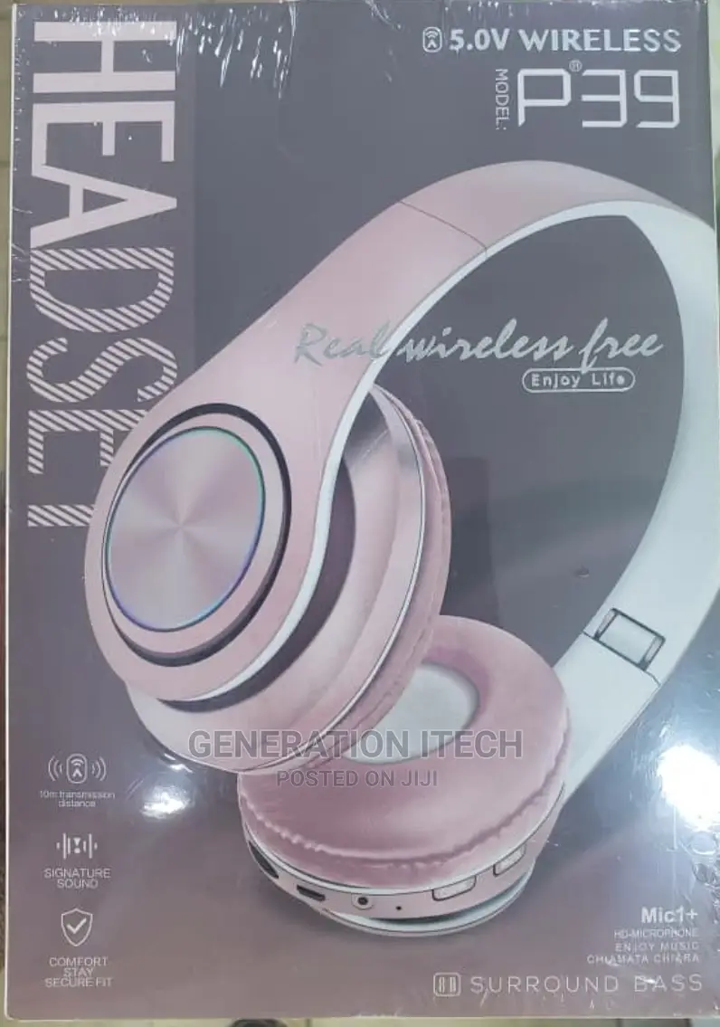 Wireless Headphone (P39) With Built-in Mic Rechargeable