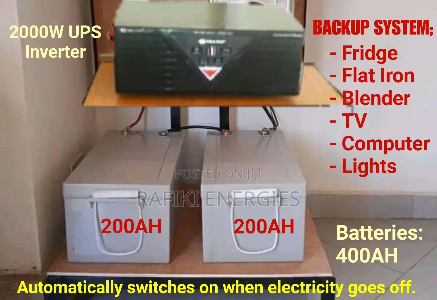 Power Backup System (400AH Battery/ 2*200AH)
