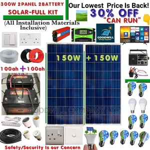 300w Solar Kit 2panels 2batteries