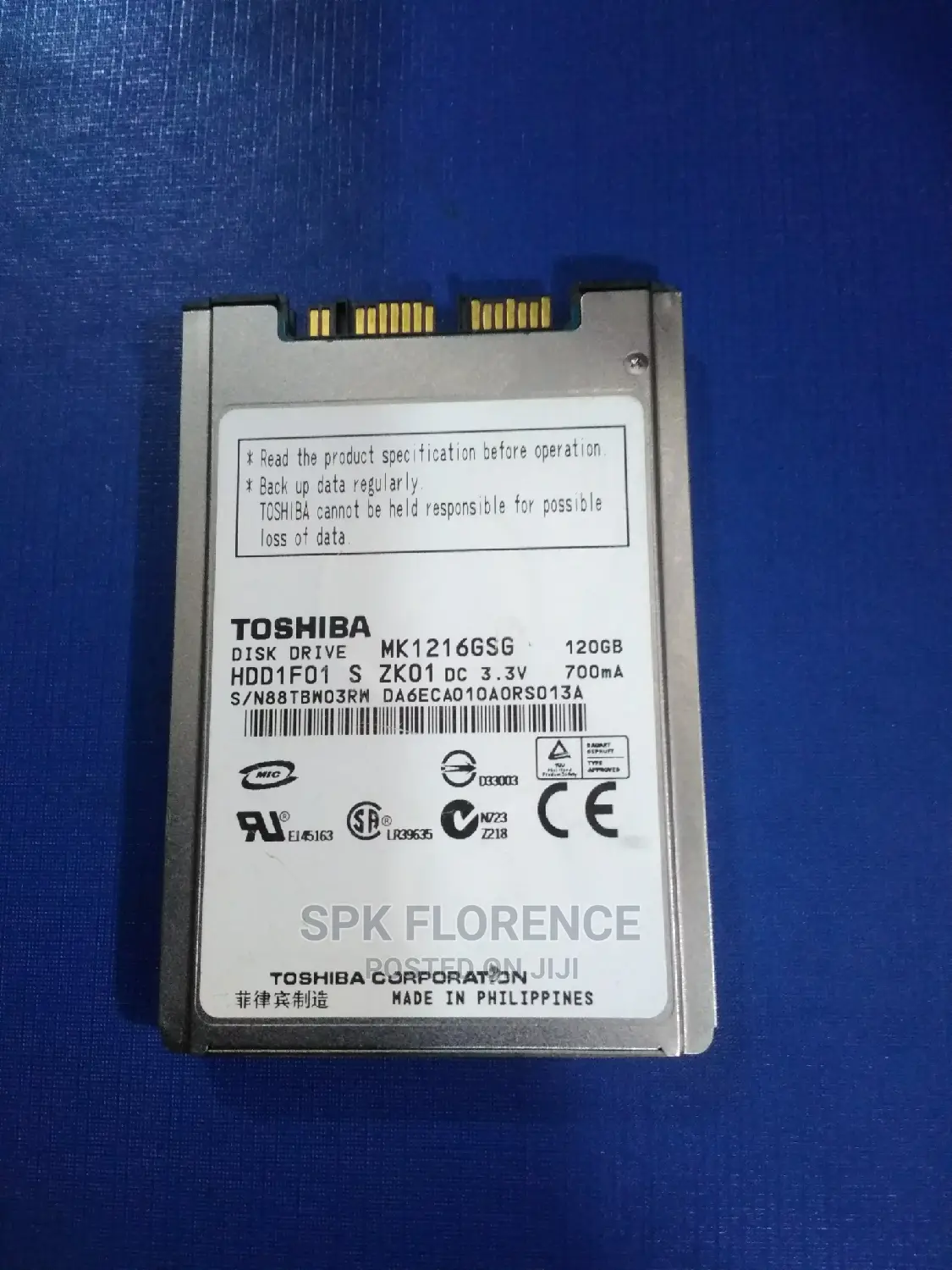 Toshiba HDD 120gb