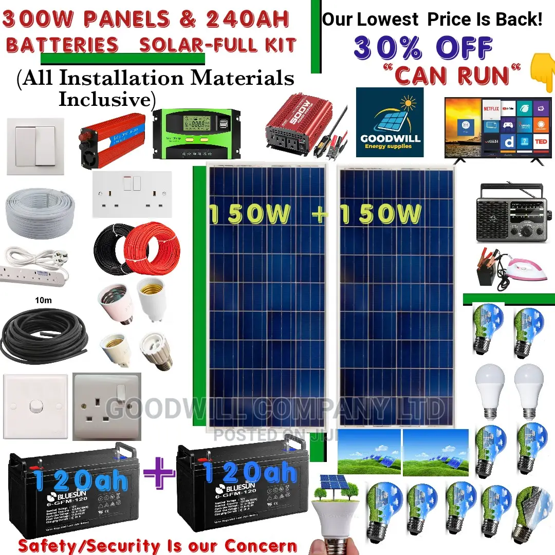 300w 240ah Solar System Full Kit