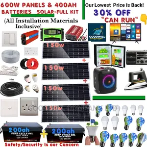 600w Home Solar System Full Kit With 400ah Batteries