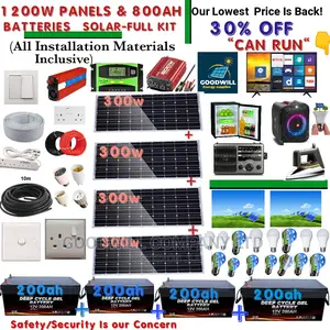 1200w Home Solar System Full Kit With 800ah Batteries