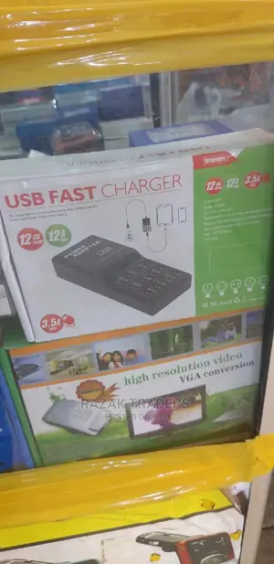 12 Port USB Charger : Each USB Out Pt With 5V