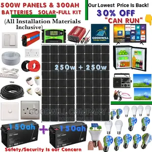 500w Solar System Full Kit With 300ah Batteries