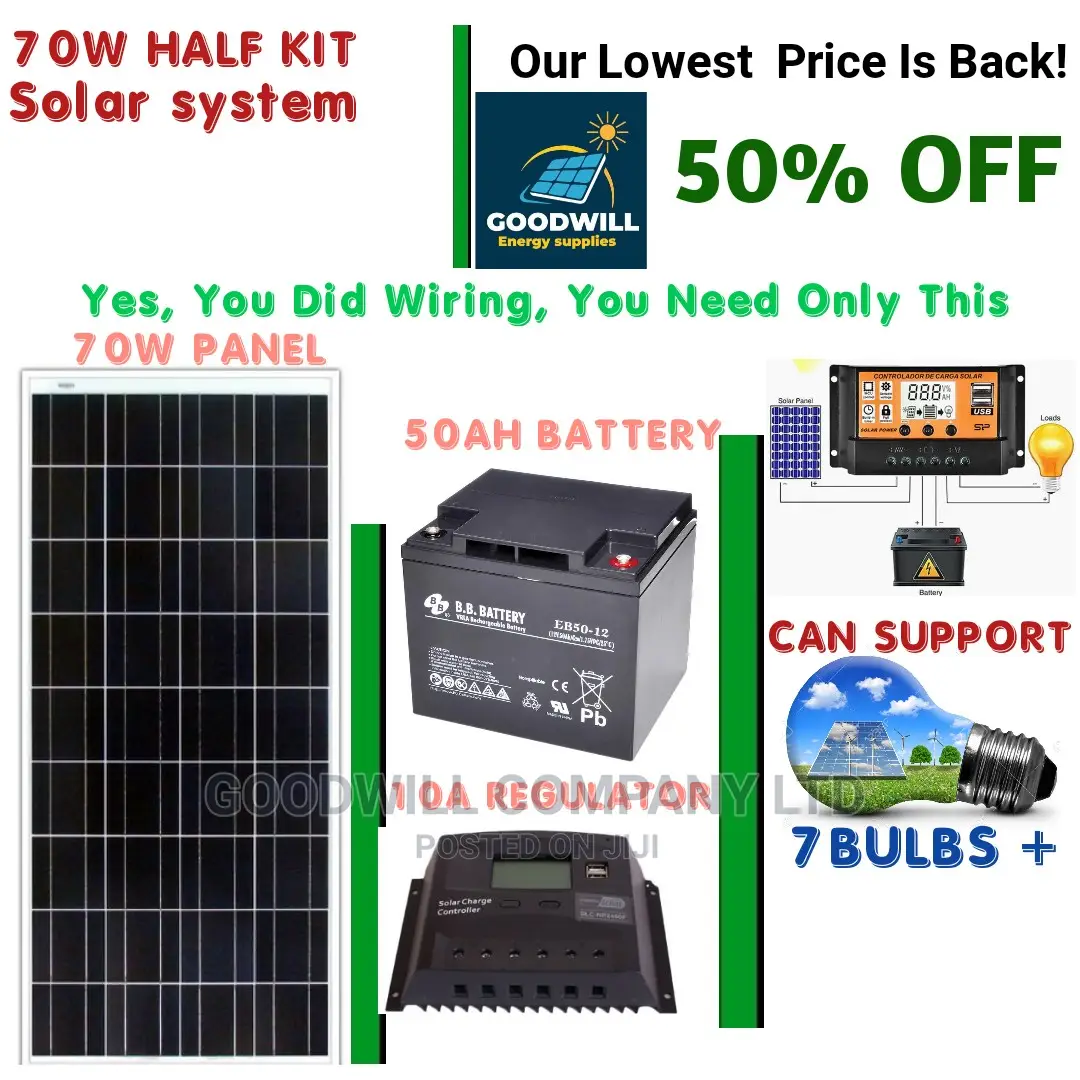 70w Solar Kit (Half Kit)