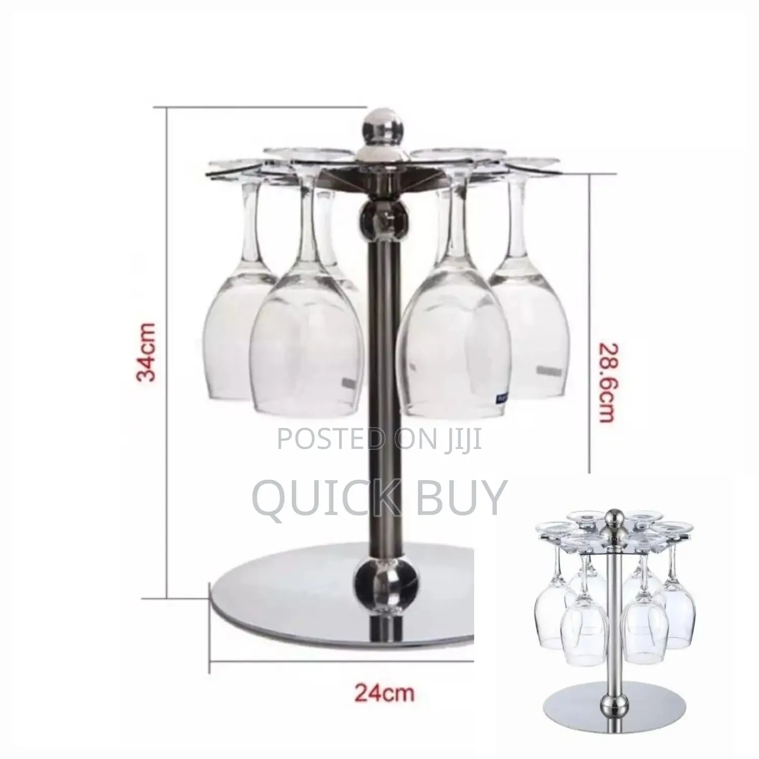 Rotating Upside Down Wine Glass Stand/ Holder