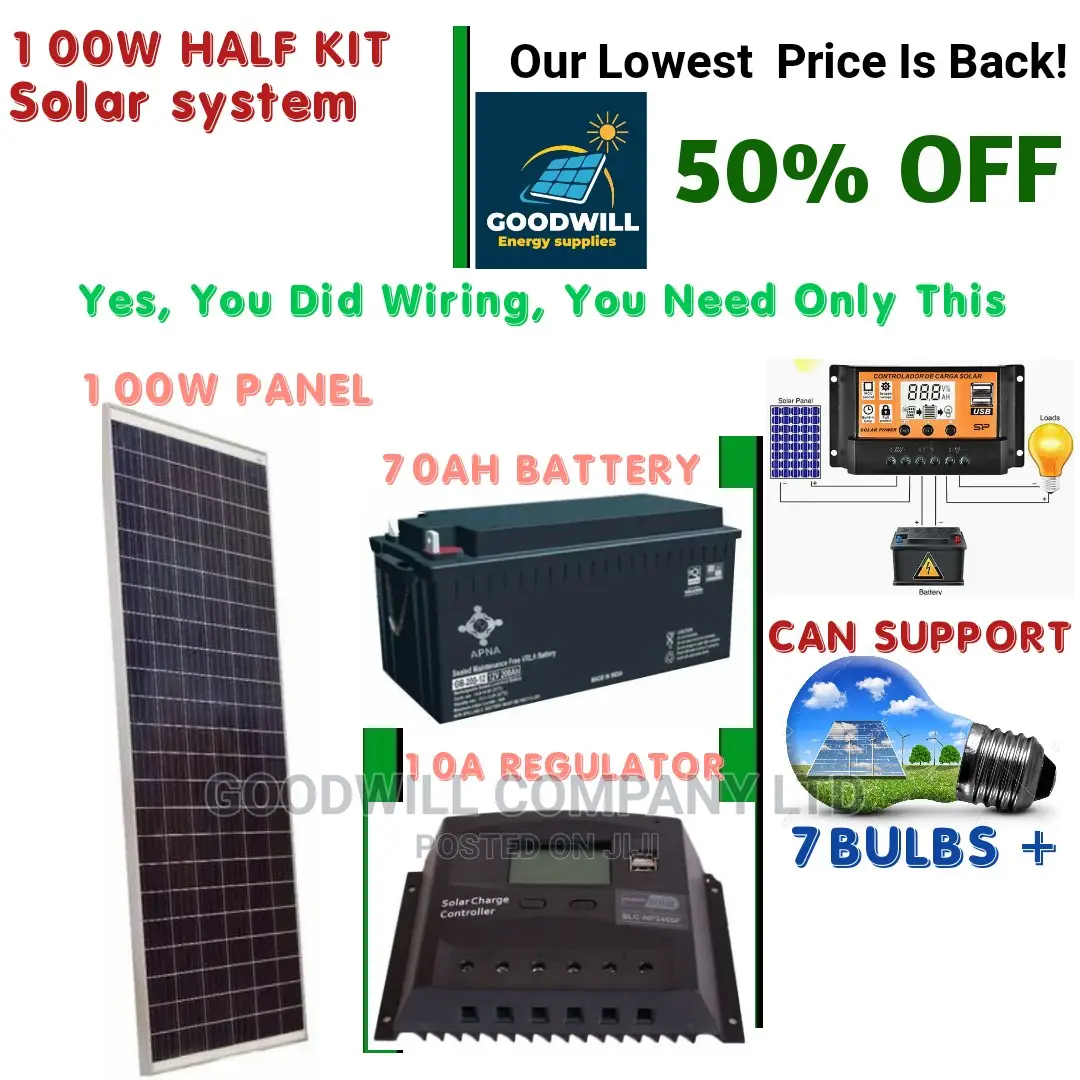 100w Solar Kit (Half Kit)