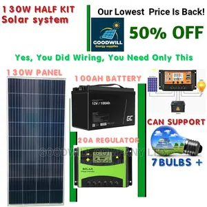 130w Solar Kit (Half Kit)