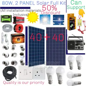 80w Solar System Full Kit, 2 Panels