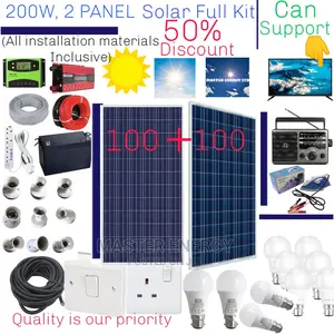 200W Solar System Full Kit, 2 Psnels
