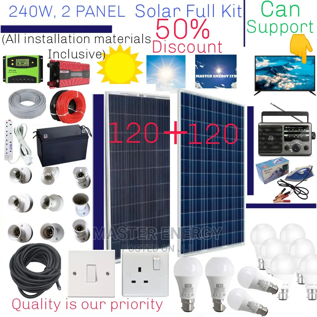 240W Solar System Full Kit, 2 Panels
