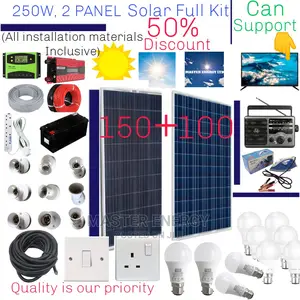 250W Solar System Full Kit, 2 Panels