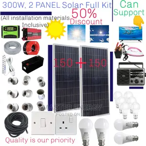 300W Solar System Full Kit, 2 Panels