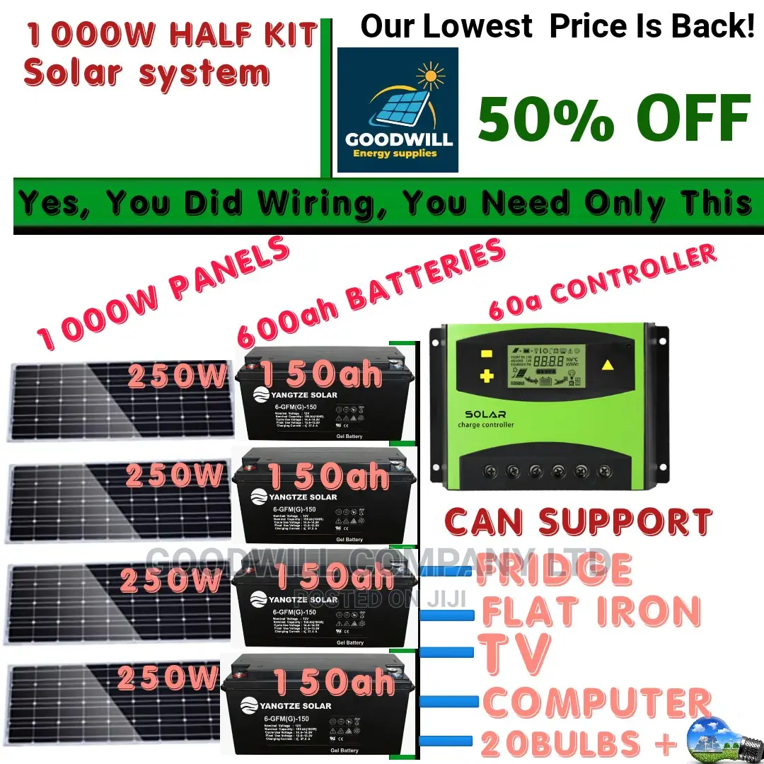 1000w Solar Kit (Half Kit)