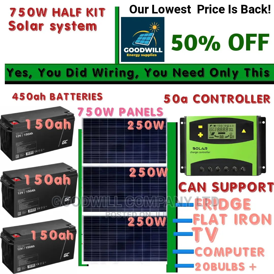 750w Solar Kit (Half Kit)