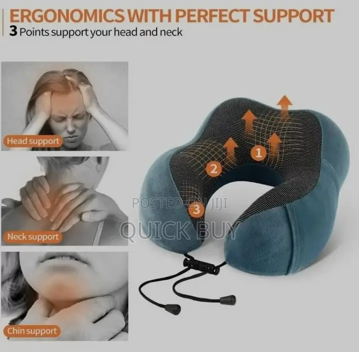 Quifly Travel Neck Pillow With 100% Memory Foam