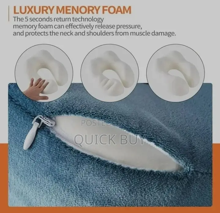 Quifly Travel Neck Pillow With 100% Memory Foam