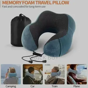 Quifly Travel Neck Pillow With 100% Memory Foam