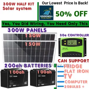 300w Solar Kit (Half Kit With 200ah Batteries)